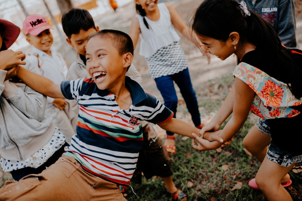 An image of some school kids playing together